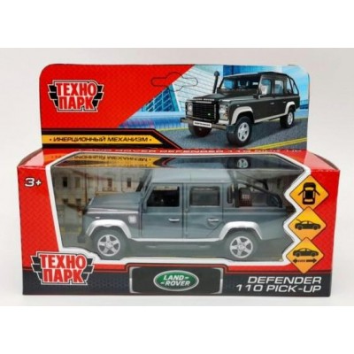 Технопарк Игрушка   Машина. Land Rover Defender Pickup матовый/12 см, металл. откр. двери, багажник DEFPICKUP-12MAT-GY Китай