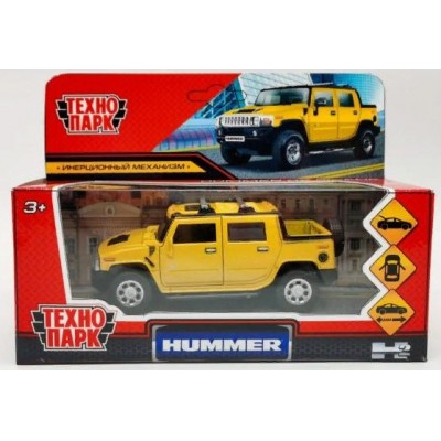 Технопарк Игрушка   Машина. Hummer H2 Pickup,желтый/12 см, металл,откр. двери, багажник, инерц HUM2PICKUP-12-YE Китай