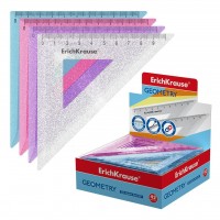 Треугольник пластиковый 45гр 9см Glitter ассорти 55527 ErichKrause