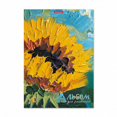 Альбом 40 листов для рисования А4 Flowers клеевой 120г/м2 54344 ErichKrause