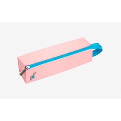 Пенал мягкий 1 отделение 20х5х5см Dog Skater прямоугольный, силикон, пастельный розовый, раскрадной, с ручкой 7025244 deVente