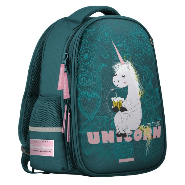 Рюкзак  28х36х17см Капсула Unicorn бирюзовый, эргономичная спинка, 2 отделения, 1040г 12-009-087/09 Bruno Visconti