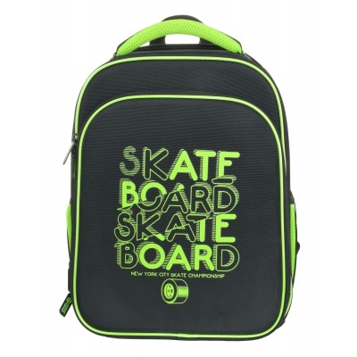 Рюкзак  38х28х16см Ergonomic 2А4К Neon Skate жесткий каркас, 2 отделения, черный, 17л, 900гр РЮКЖК2А4К-НСК SchoolФормат  227887