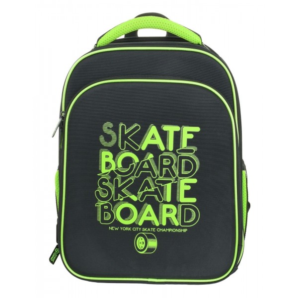 Рюкзак  38х28х16см Ergonomic 2А4К Neon Skate жесткий каркас, 2 отделения, черный, 17л, 900гр РЮКЖК2А4К-НСК SchoolФормат  227887