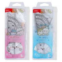 Набор геометрический 4 предмета линейка 15см + 2 треугольника + транспортир MiYou ассорти EH657 1566057 Deli Набор геометрический 4 предмета линейка 15см + 2 треугольника + транспортир MiYou ассорти EH657 1566057 Deli