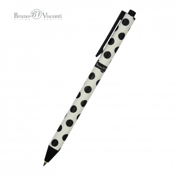 Ручка шариковая автоматическая ArtClick Black polka dots синяя 0,5мм 20-0281/17 Bruno Visconti 24/288