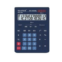 Калькулятор 12-разрядный 155х205х35мм синий, большой, настолный, 2 питания, 2 памяти SK-555BL Skainer  030/001722