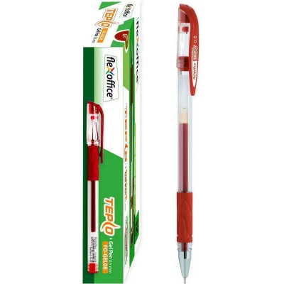 Ручка гелевая Tepco красная 0,5мм FO-GEL08 RED Flexoffice