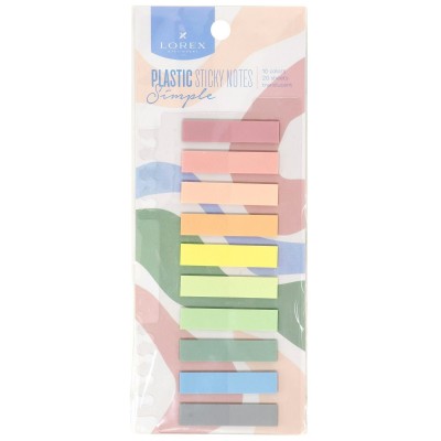 Блок клей -закладки 45х10 10 цветов х 20 листов Plastic simple пастиковая LXBMPL-SP10 Lorex  220152