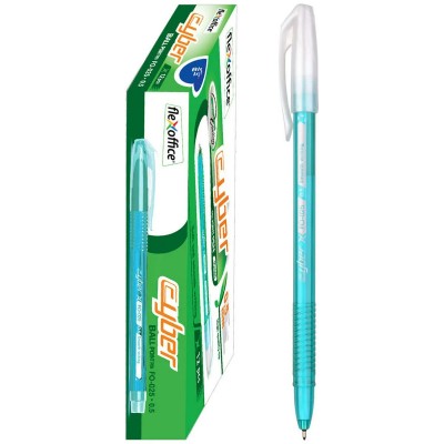 Ручка шариковая Cyber синяя 0,5мм зеленый корпус FO-025GB BLUE Flexoffice