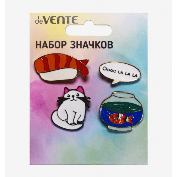 Прочие материалы для творчества Значки эмаль. I Love fish! 4шт 8092116 deVente