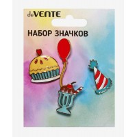Прочие материалы для творчества Значки эмаль Birthday party 4шт 8092128 deVente Прочие материалы для творчества Значки эмаль Birthday party 4шт 8092128 deVente