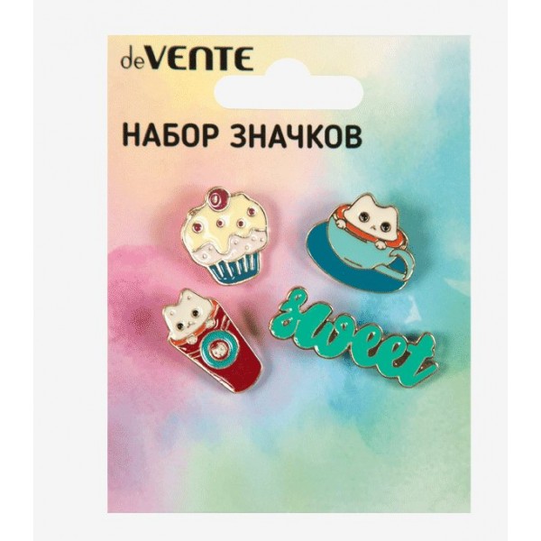 Прочие материалы для творчества Значки эмаль. Sweetie! 4шт 8092119 deVente