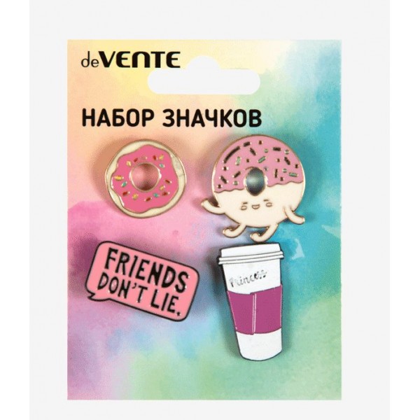 Прочие материалы для творчества Значки эмаль. Donuts 4шт 8092142 deVente