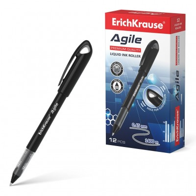 Ручка роллер Agile черная 0,5мм 55878 ErichKrause 12/120