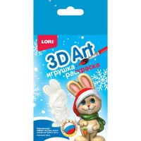 Роспись НГ Игрушка-раскраска пластиковая 3D Art Новогодний зайчик Ир-039 LORI