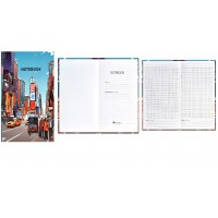 Книжка записная 80 листов 120х170 клетка, твердая обложка Notebook Город матовая ламинация, выборочный УФ-лак, 65г/м2 61486 Феникс