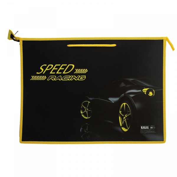Папка на молнии А3 для худож. Speed Racing с ручками 1отд. ПР-3 215193 Кокос  2001666