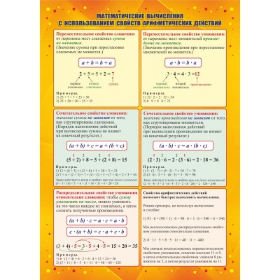Математические вычисления с использованием свойств арифметических действий. А4. КПЛ - 341. 