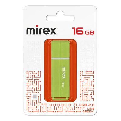 Флэш-карта 16GB Line green ecopack 13600-FMULGN16 Mirex