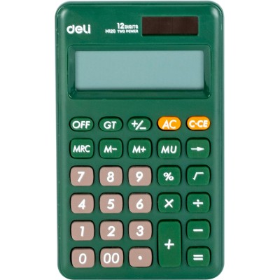 Калькулятор 12-разрядный карманный, зеленый EM120GREEN 1740392 Deli
