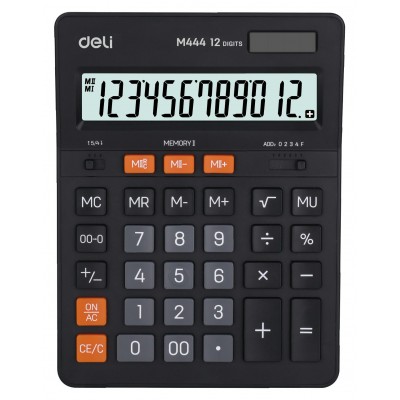 Калькулятор 12-разрядный настольный, темно-серый EM444 1656437 Deli