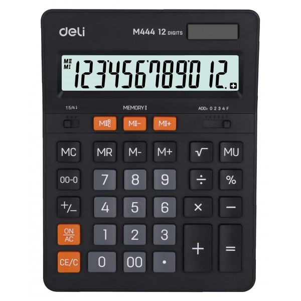 Калькулятор 12-разрядный настольный, темно-серый EM444 1656437 Deli
