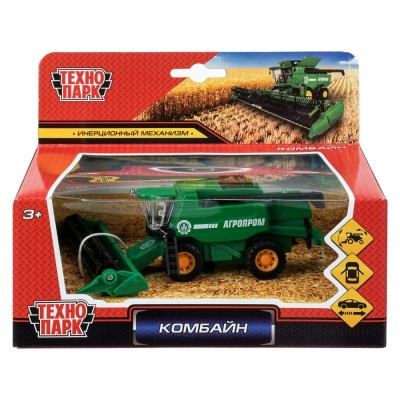 Технопарк Игрушка   Машина Комбайн Агропром 12 см, металл, открываются двери, подвижные детали, инерционная SB-17-63-B-WB Китай