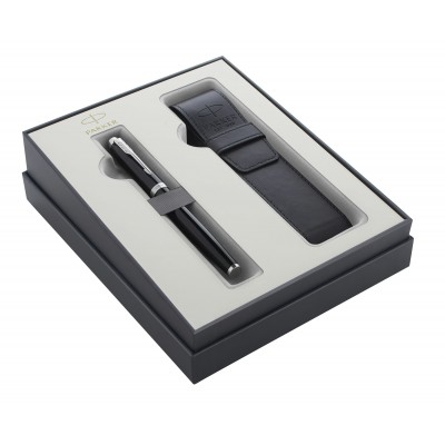 Ручка подарочная перьевая Im Core Gift 20 M метал. Black CT корпус черный + чехол для ручки под. уп. 2122001 Parker  1424406