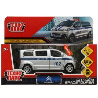 Технопарк Игрушка   Машина Citroen Space Tourer Полиция 12 см, металл, свет, звук, открываются двери, инерция SPATOU-12SLPOL-SR Китай