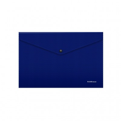 Папка конверт на кнопке A4 180мкм Diamond Total Blue синяя, непрозрачная 54878 ErichKrause