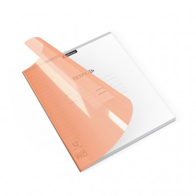 Тетрадь 12 листов А5+ линия пластиковая обложка Классика CoverPro Neon оранжевая 56351 ErichKrause 10/280