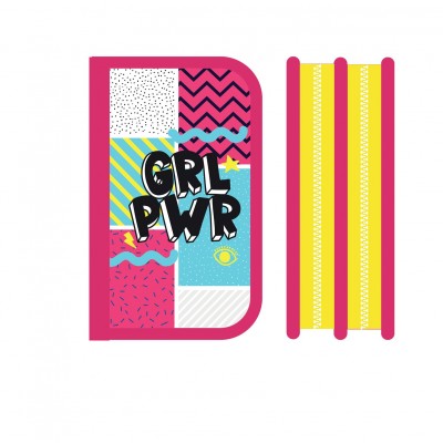 Пенал 2 отделения 19x12см Grl Pwr откидная планка ПО-05 Пчелка