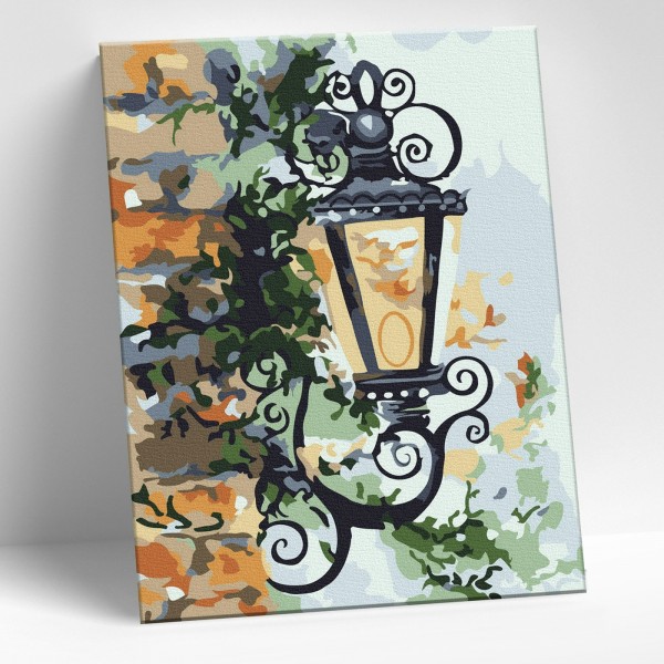 Рисование по номерам и контурам холст на подрам.15х20 Уличный фонарь 13цв KH00997 Молли