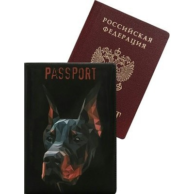 Обложка для паспорта 120х75мм Доберман ПВХ ОП-0422 Миленд