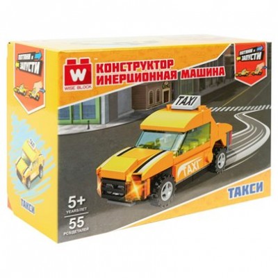 Wise Block Игрушка   Конструктор. Машина такси/55 дет, инерц 40452 Китай