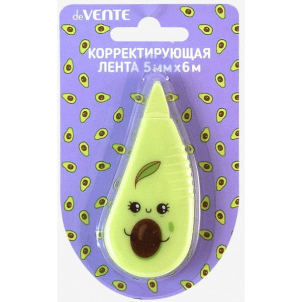 Корректор лента 5мм х6м Avocado фронтальный аппликатор в блистере 4062203 deVente 12/288