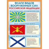 Мир поздравлений/Плакат. Флаги видов вооруженных сил Российской Федерации. А4./071.411/