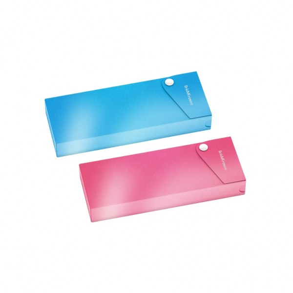 Пенал пластиковый 1 отделение Glossy Bubble Gum арома ассорти 55155 ErichKrause