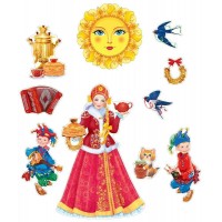 Открытая планета/Набор украшений на скотче. Масленица/88.935/10 шт Открытая планета/Набор украшений на скотче. Масленица/88.935/10 шт