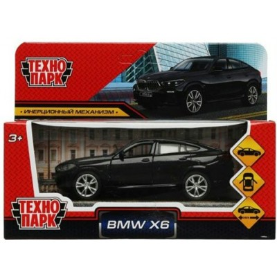 Технопарк Игрушка   Машина. BMW X6/12 см, металл, откр. двери, багажник, инерц, черный X6-12-BK Китай