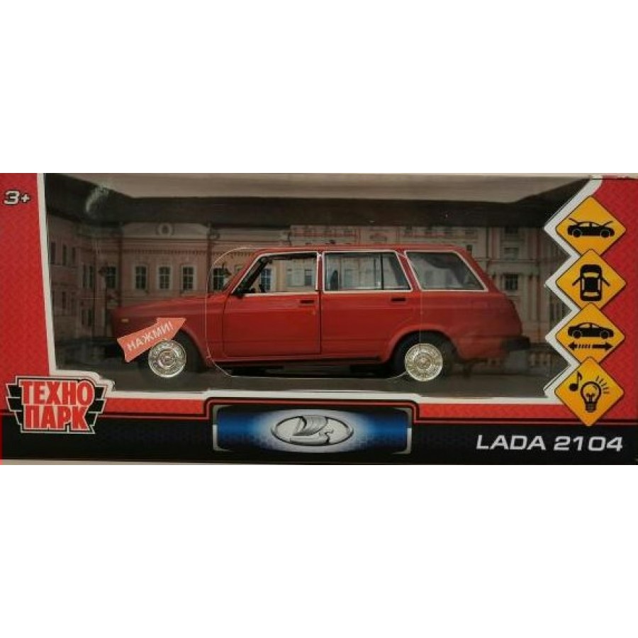 Технопарк Игрушка Машина. Lada 2104/17 см, металл, свет, звук, откр. двери,  капот, багажник, инерц VAZ-2104-DR Китай