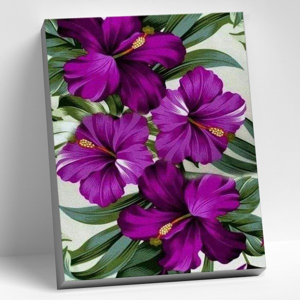 Мозаика алмазная 40х50 Тропические цветы 25цв с нанес. рамкой KM1043 Молли