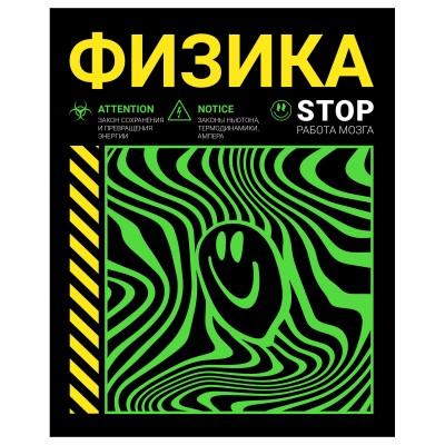 Тетрадь предметная 48 листов А5 клетка Неоновый смайл Физика флюор. 65г/м2 13176-ЕАС Academy Style