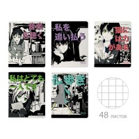 Тетрадь 48 листов А5+ 165х203 клетка Manga anime Аниме City матовая ламинация софт-тач 65г/м2 7-48-1245 Альт 10/60