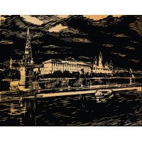 Гравюра-картина золото 20х25,5 №16 Москва SGHK Hobbius