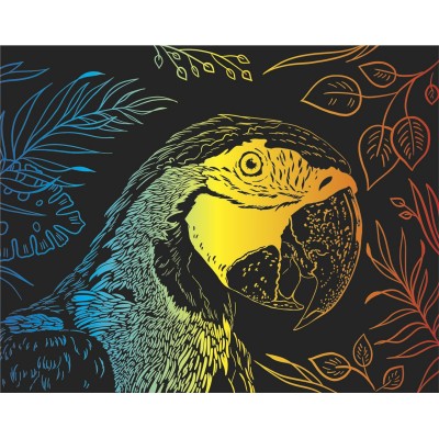 Гравюра-картина радуга 20х25,5 №49 Попугай SGHK Hobbius