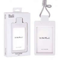 Бейдж  108х67мм Nusign вертик. белый. шнур NS126white 1504671 Deli
