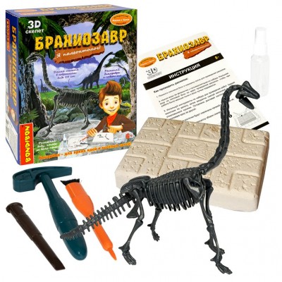 BONDIBON Игрушка  НаукБукИсторРас Набор. Я палеонтолог. 3D скелет. Брахиозавр ВВ5651 Китай