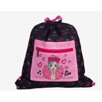 Мешок для сменной обуви 35х40см Too Cute Girl с карманом 7040382 deVente